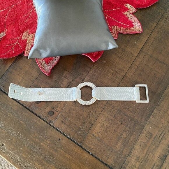 Roberto Mantellassi Silver Leather and Crystal Bracelet - Picture 5 of 9